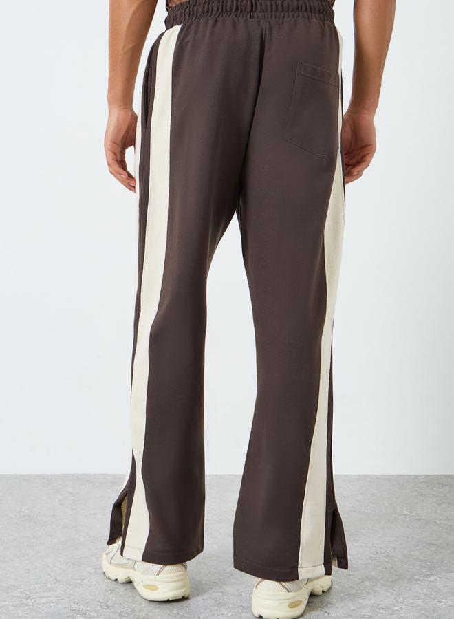Styli Men Brown Striped Relaxed Fit Joggers - Image 4
